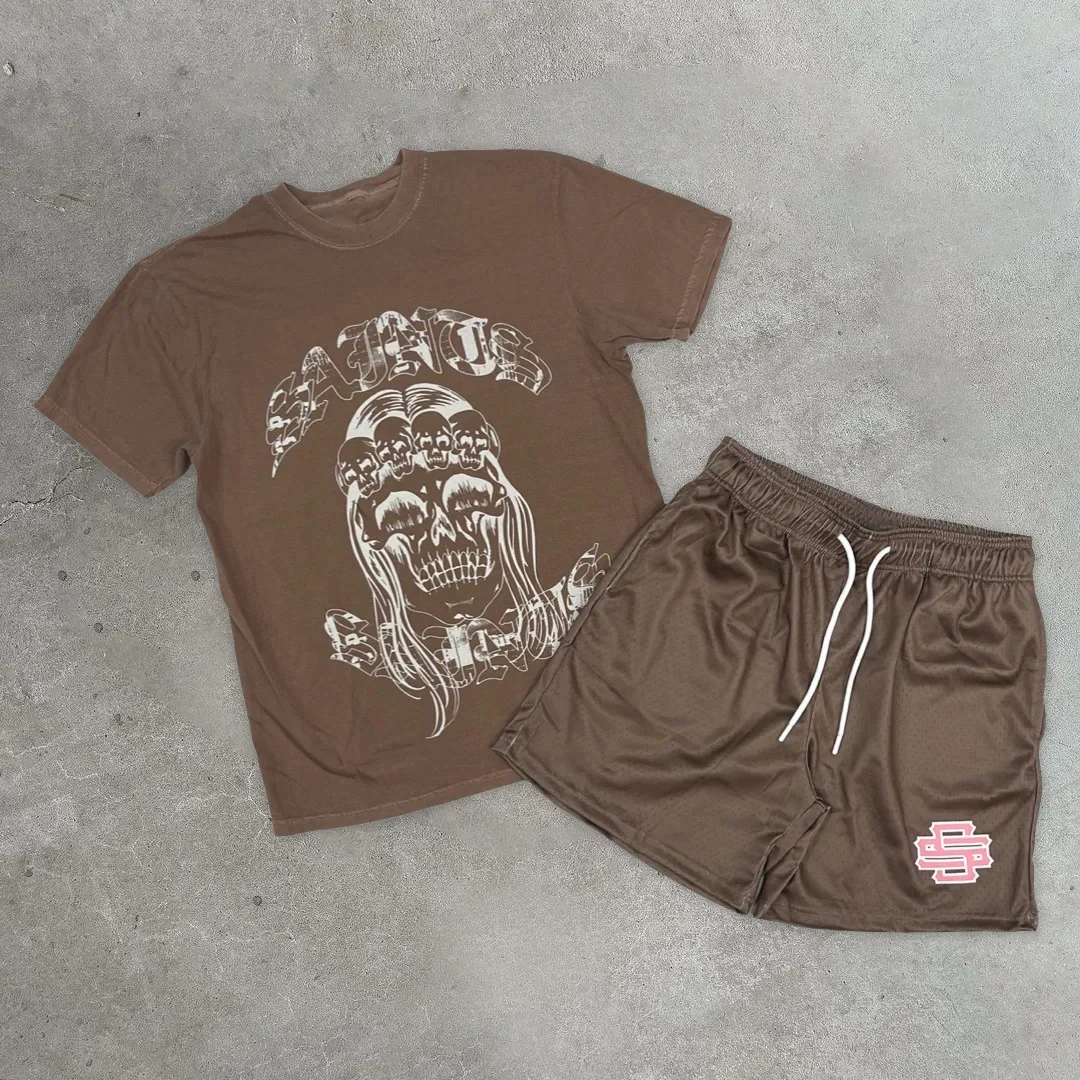 Casual Retro Resort Street Mesh Two-Pack