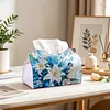 Lilies and Birds DIY PU Diamond Painting Tissue Box Kit Desktop Tissue Holder with Rhinestone Diamond Desk Decorative Tissue Box for Adults Desktop Storage Organizer