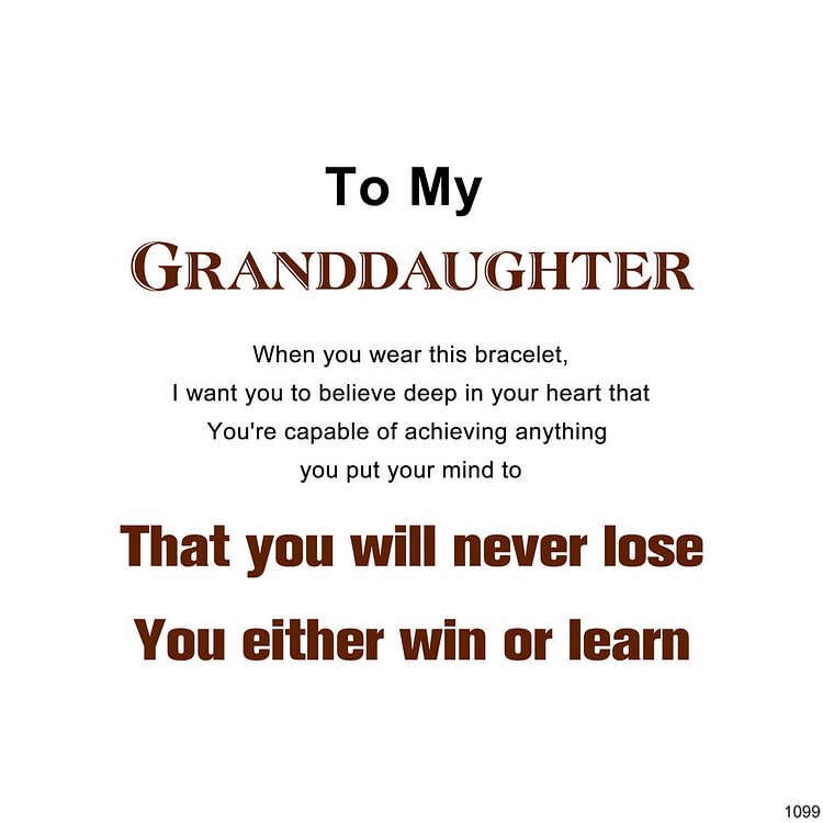 Gift Card - For Granddaughter That You Will Never Lose You Either Win Or Learn