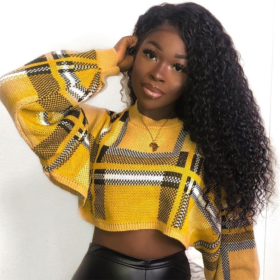 Water Wave 4x4 Lace Front Human Hair Wigs-elleschic