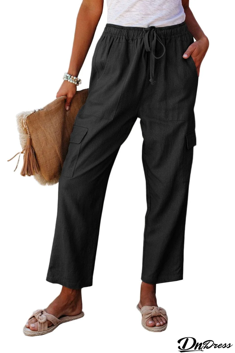 Driven Linen Blend Pocketed Cargo Pants