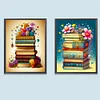 Promotion 2Pcs/set Diamond Painting-DIY Full Round Drill Flower and Book(30*40 CM)