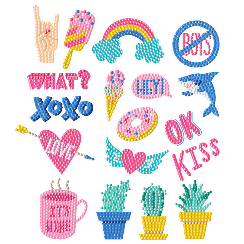 

2PCS Cartoon Trendy Elements - 5D DIY Craft Sticker, 501 Original