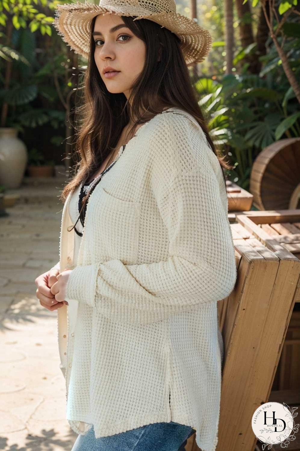 deep v neck long sleeve knitted sweater