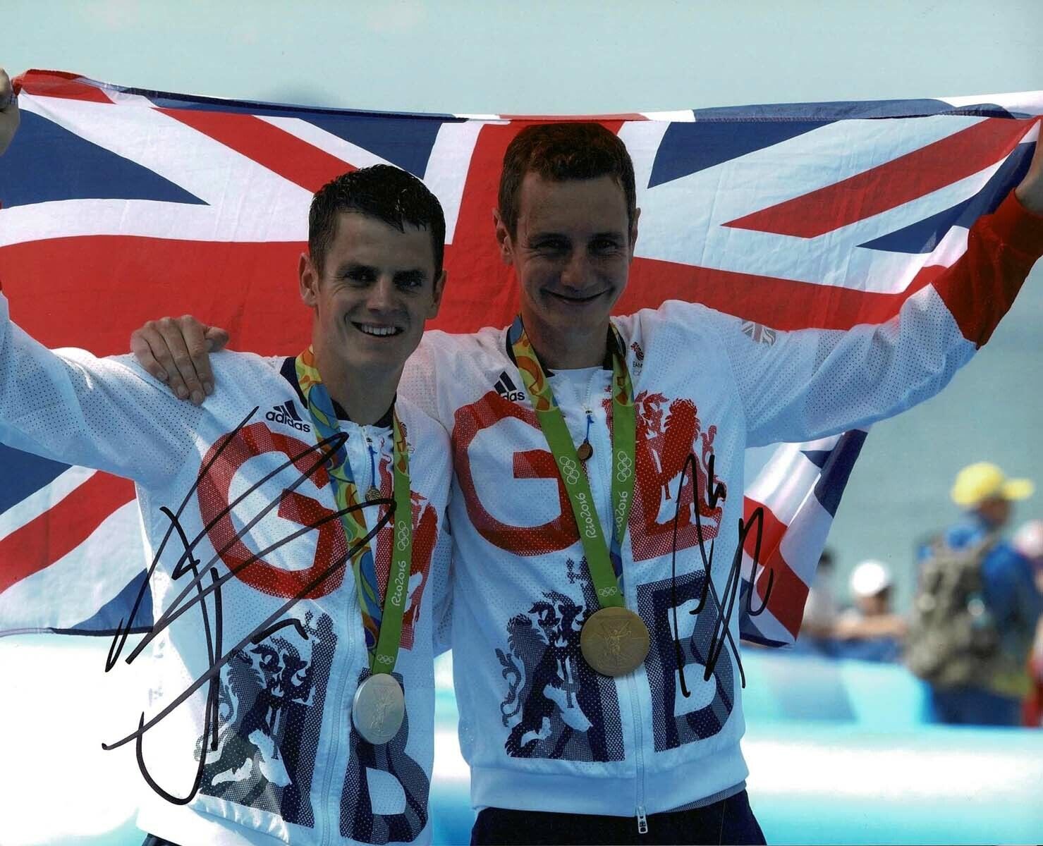 Alistair & Jonathan BROWNLEE Signed Photo Poster painting AFTAL COA Trialthlete Medal Winners