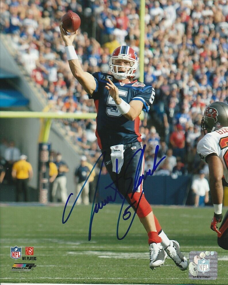 TRENT EDWARDS SIGNED BUFFALO BILLS FOOTBALL 8x10 Photo Poster painting #2 NFL AUTOGRAPH PROOF