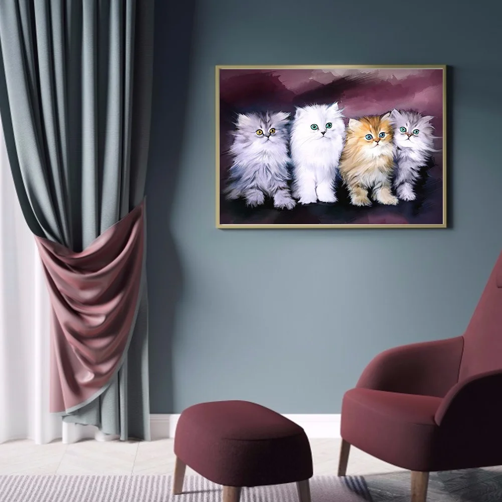 Diamond Painting - Full Round Drill - Cat Family(40*30cm)