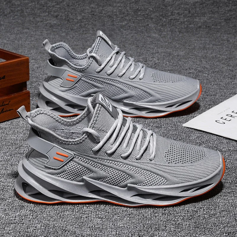 Men's Casual Sneakers High Quality Blade Running Shoes Men New Breathable Mesh No-Slip Shock Absorption Trend Sports Gym Shoes