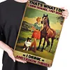 Farm girl with horse and dog - Vintage Metal Signs(8*12Inch/12*16Inch) - Farm