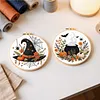 Embroidery Starter Kit with Pattern Halloween Witch Hat Magic Cauldron 2Pcs tapestrymarket
