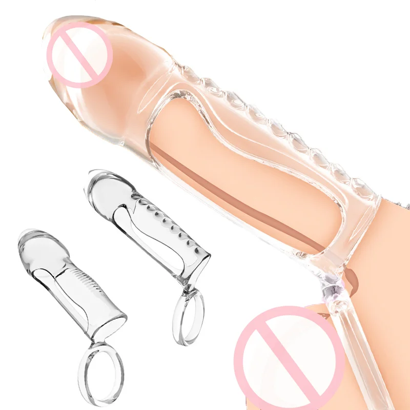 Crystal Cock Ring Penis Sleeve Extension Enlargement Delay Ejaculation Male Sex Toys - Rose Toy