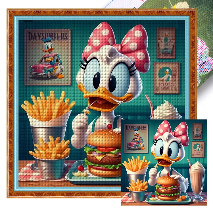 Daisy Duck (40*40cm) 18CT Stamped Cross Stitch gbfke