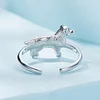 Little Golden Retriever Open Ring s925 Sterling Silver 
