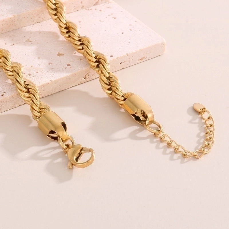 Casual Minimalist Solid Color 304 Stainless Steel 18K Gold Plated Plating Stainless Steel Necklaces