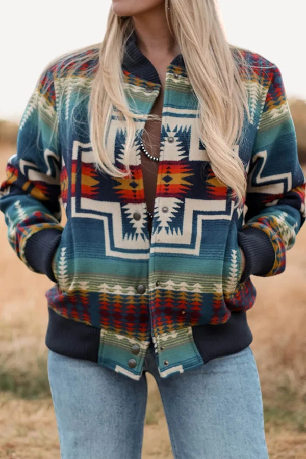 Vintage Western Aztec Pattern Jacket