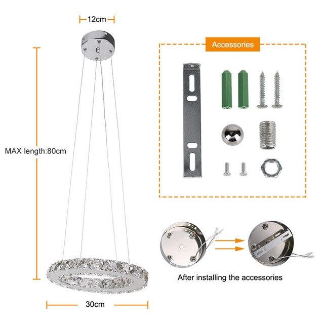 Crystal Modern led ceiling light warm white Bedroom living room lights Circle Rings Cristals avize Indoor Modern Ceiling Lamp