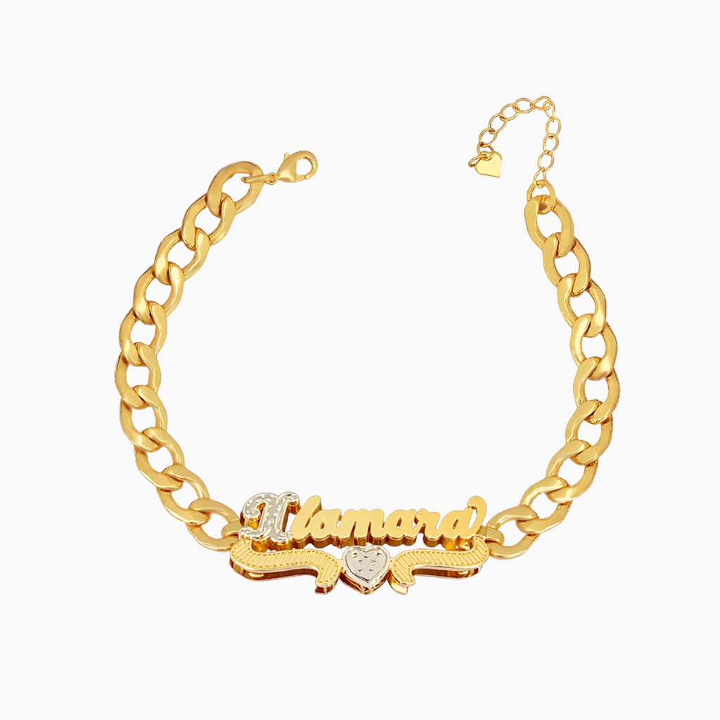 Heart Shaped Personalized Name Bracelet