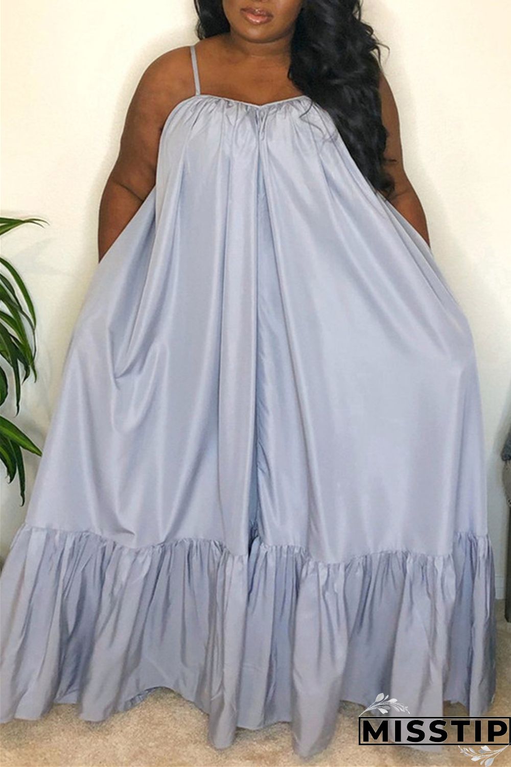 Pink Sexy Casual Solid Backless Spaghetti Strap Loose Sling Dress