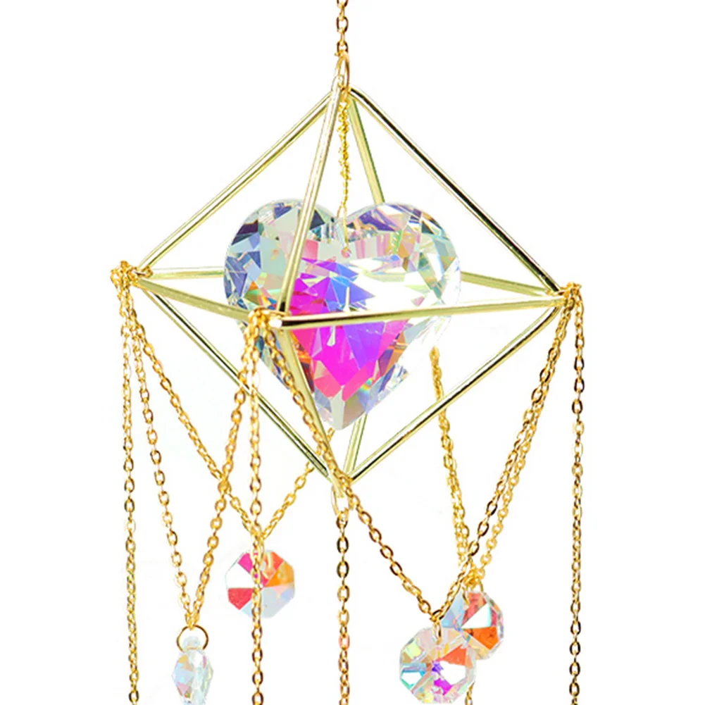 Crystal  Love Heart Hanging Metal Pendant Home Garden Car Decor