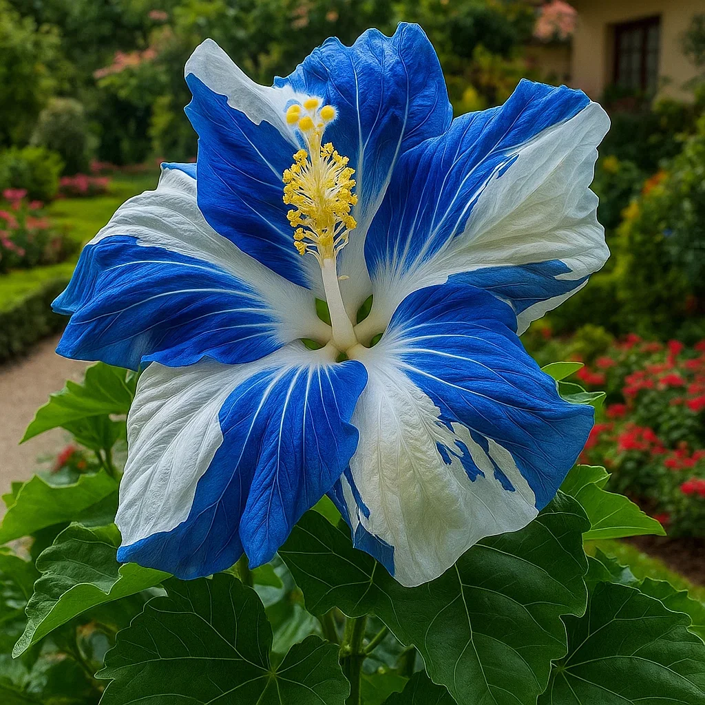 Blue and White-Double Hibiscus Bulbs