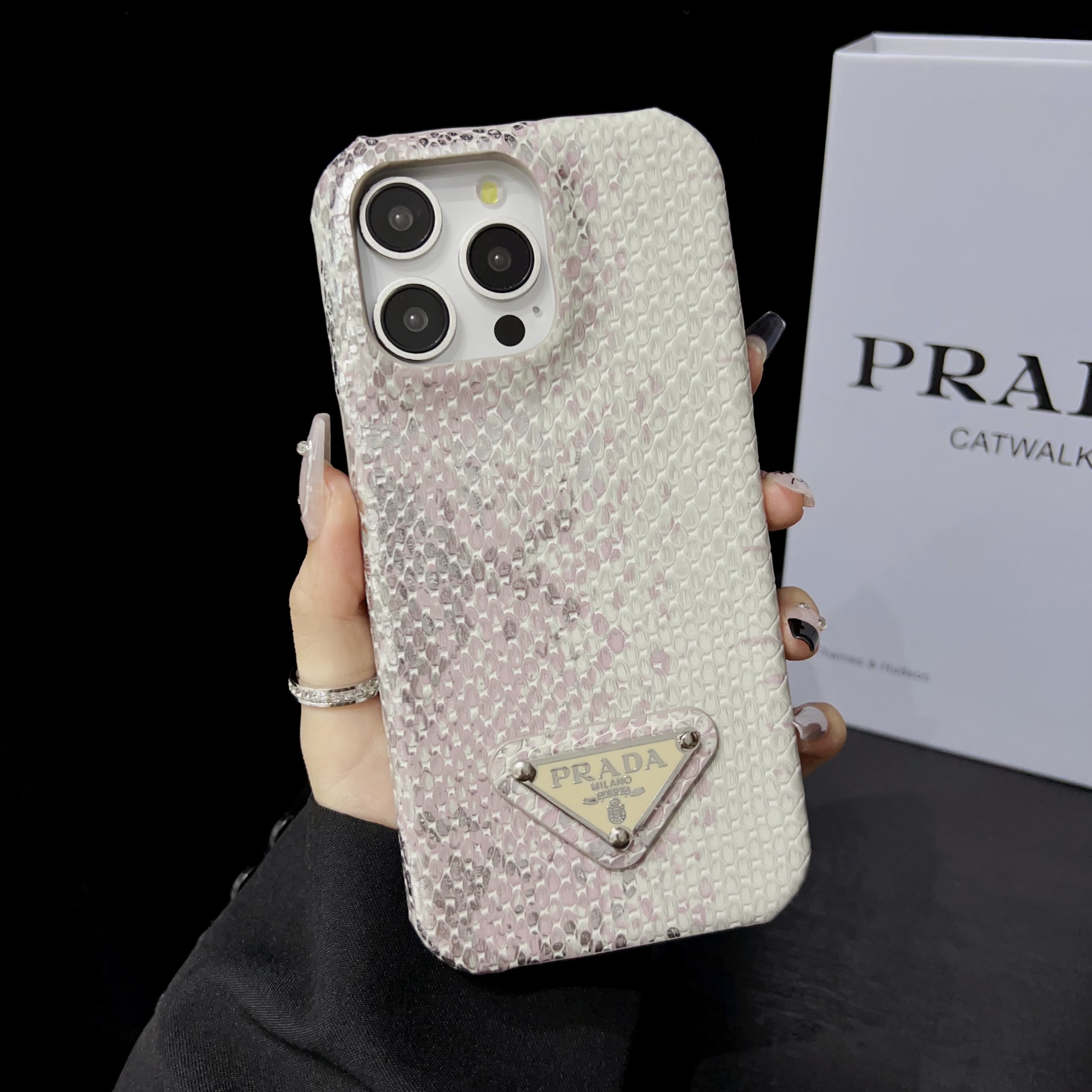 Prada Luxury Python PU Leather Apple iPhone and Samsung Galaxy Phone Case