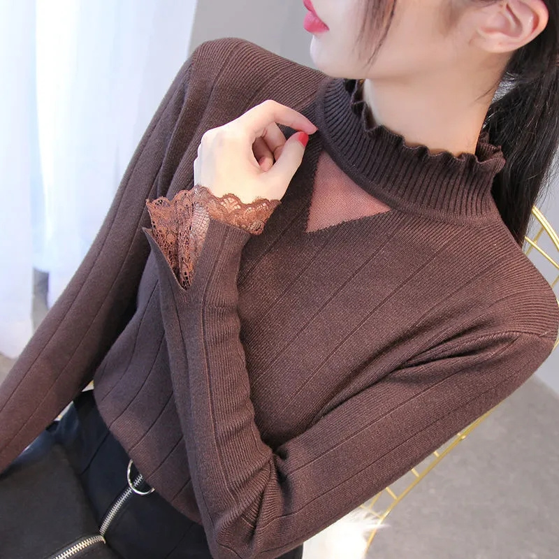 Shinesparkplay fall hiking outfits for women 2025 Basic Turtleneck Women Sweater Pullover Knitted Long Sleeve Vintage Autumn Winter Slim Black Knit Sweaters Pull Femme Hiver