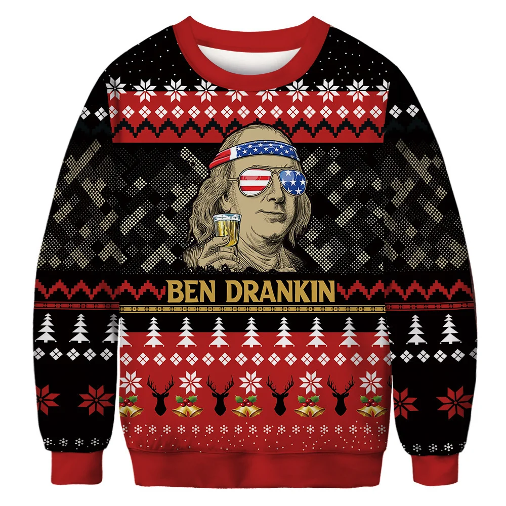 Unisex 3D Fun Spoof Printed Christmas Sweatshirt