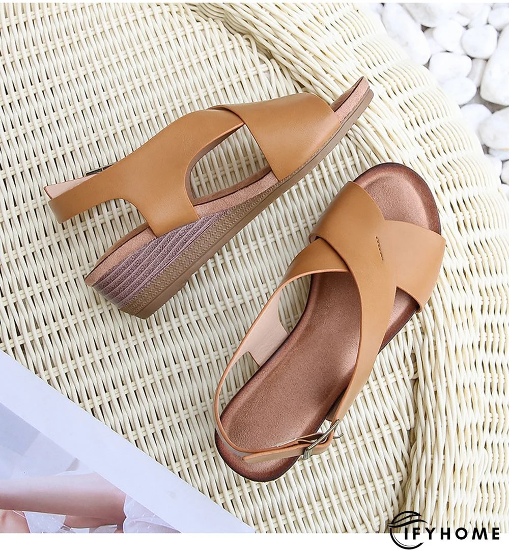 Genuine Leather Women Comfortable Sandals Gladiator Flats Shoes | IFYHOME