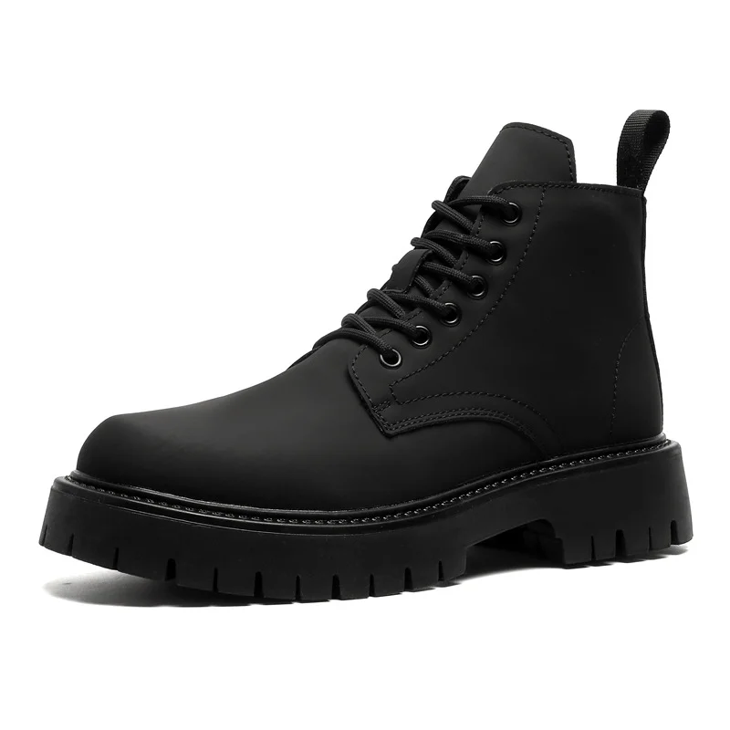 Colourp Colourp Wind Ins Black Martin Boots Male Trend Autumn And Winter Tooling Locomotive Boots Korean Version High Gang 3305-R