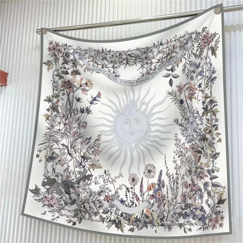 90cm * 90cm Hangzhou High Quality Twill Forged Large Square Scarf Fashion Printed Scarf Sunscreen Shawl Scarf