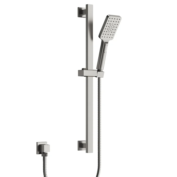 EVERSTEIN Square Handheld Showerhead with Slide Bar Brushed Nickel