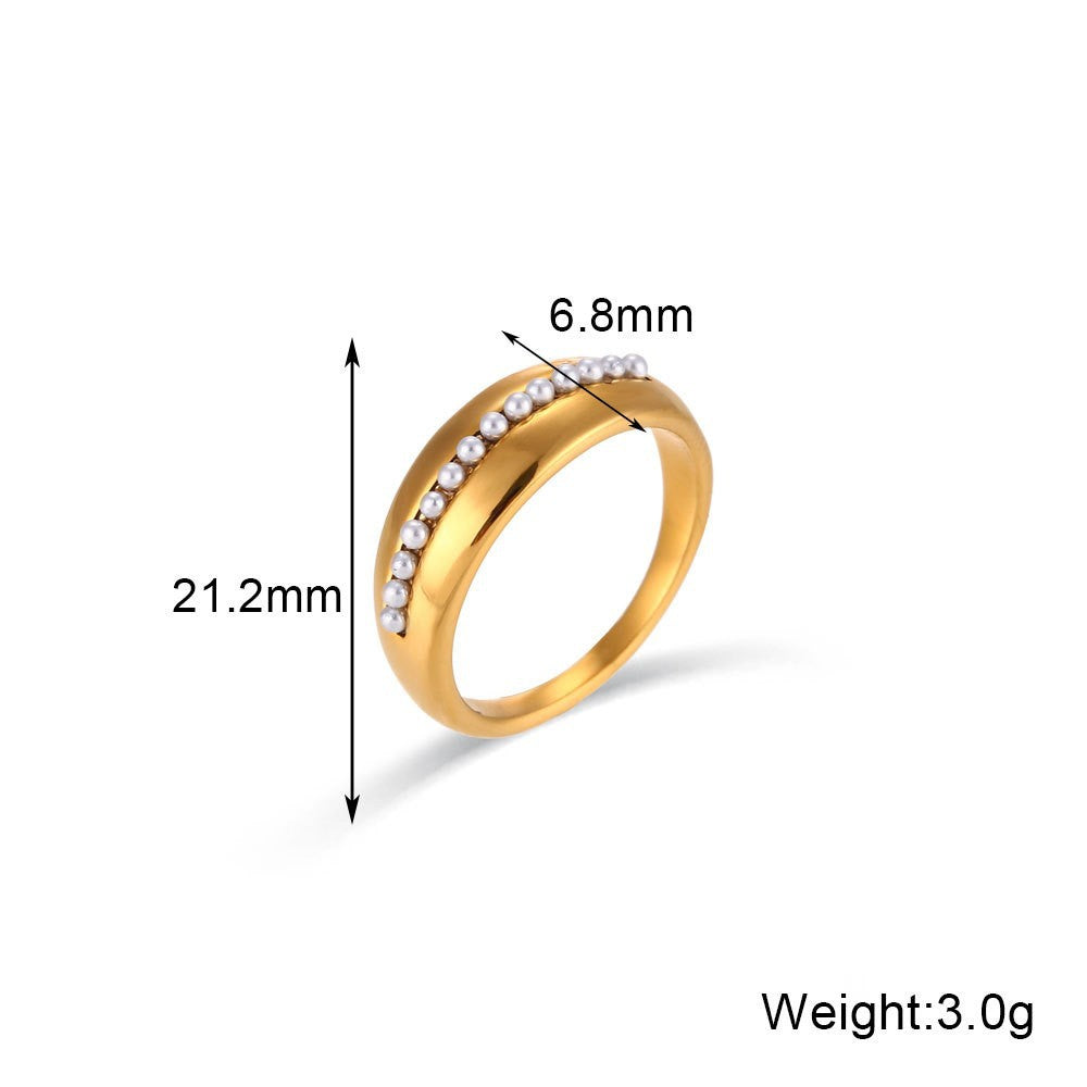 Women Fashion Circle Geometric Stainless Steel 18K Gold Plated Rings