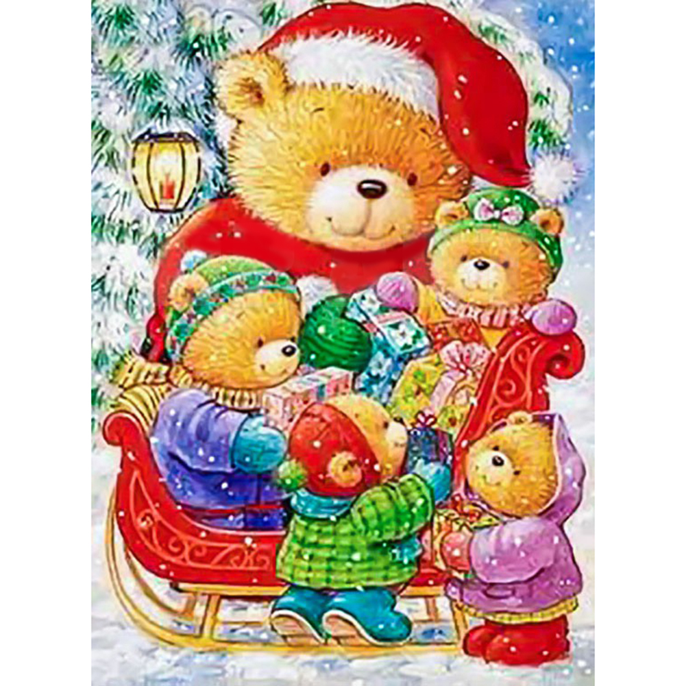 

Christmas Bear - Round Drill Diamond Painting - 40*50CM, 501 Original