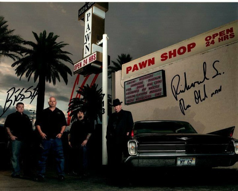 Richard corey rick harrison and austin chumlee russell signed pawn stars Photo Poster painting