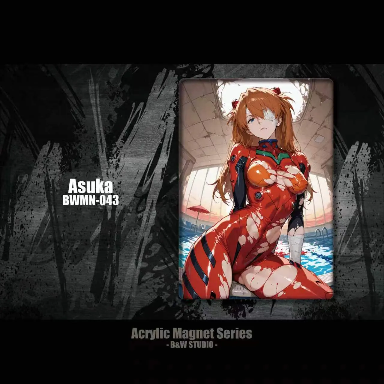 B&W Studio - Acrylic Refrigerator Magnet Asuka Neon Genesis Evangelion-