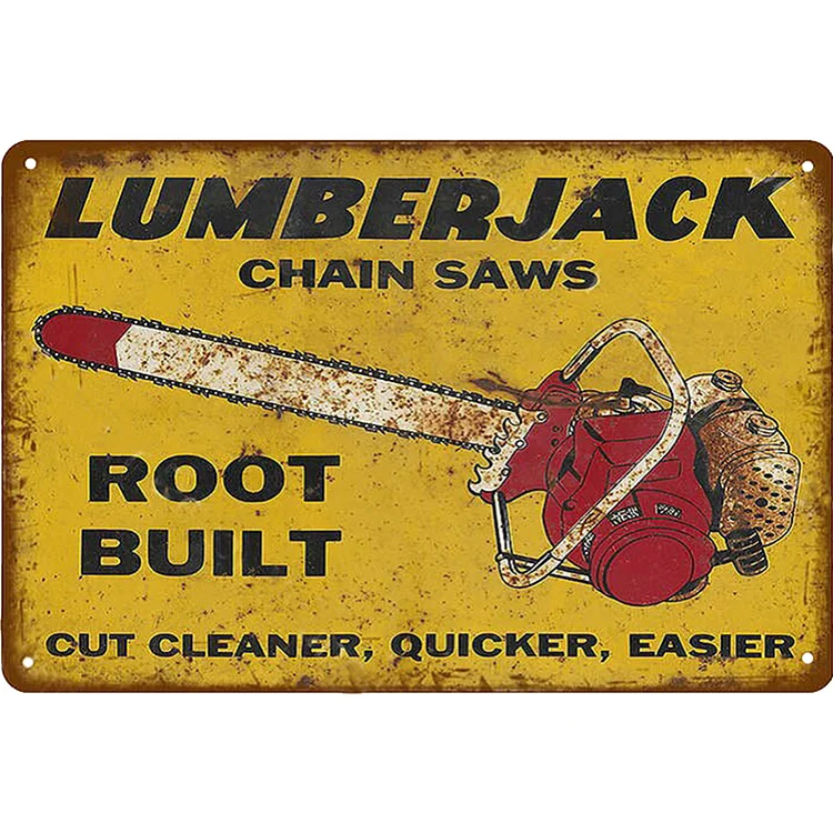 Lumber Jack Chain Saws - Vintage Tin Signs/Wooden Signs - 7.9x11.8in & 11.8x15.7in