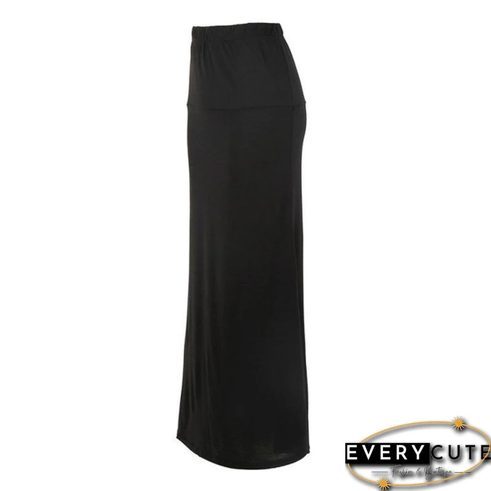 Women Summer Stretchy High Waist Skirt Bodycon Long Maxi Beach Skirt Casual