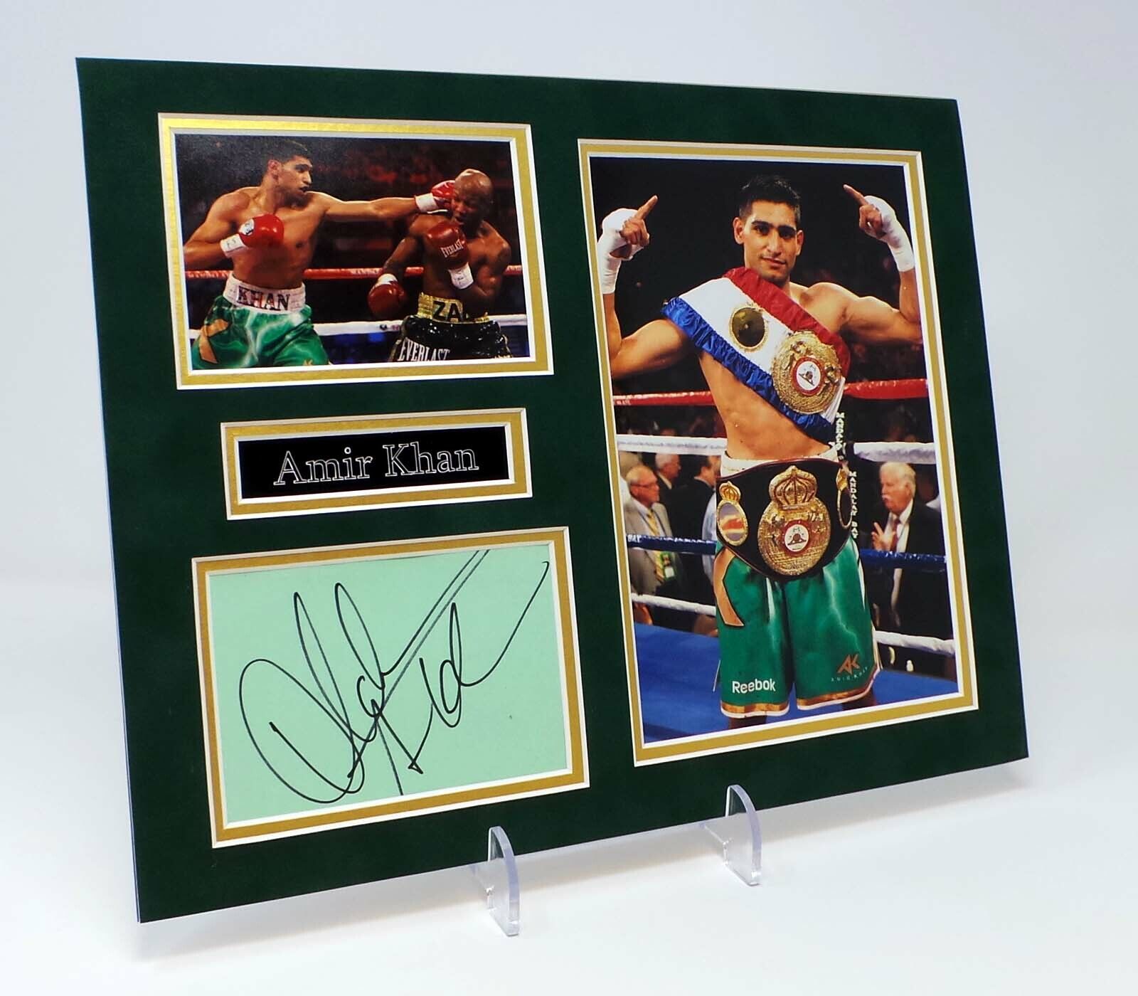 Amir KHAN Signed Mounted Photo Poster painting Display AFTAL COA Bolton Boxer King