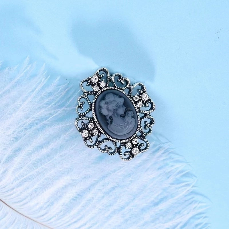Retro Pin Portrait Alloy Plating Rhinestones Women’S Brooches