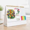 Flowers DIY 12-Month Diamond Art Desk Calendar Creative Design