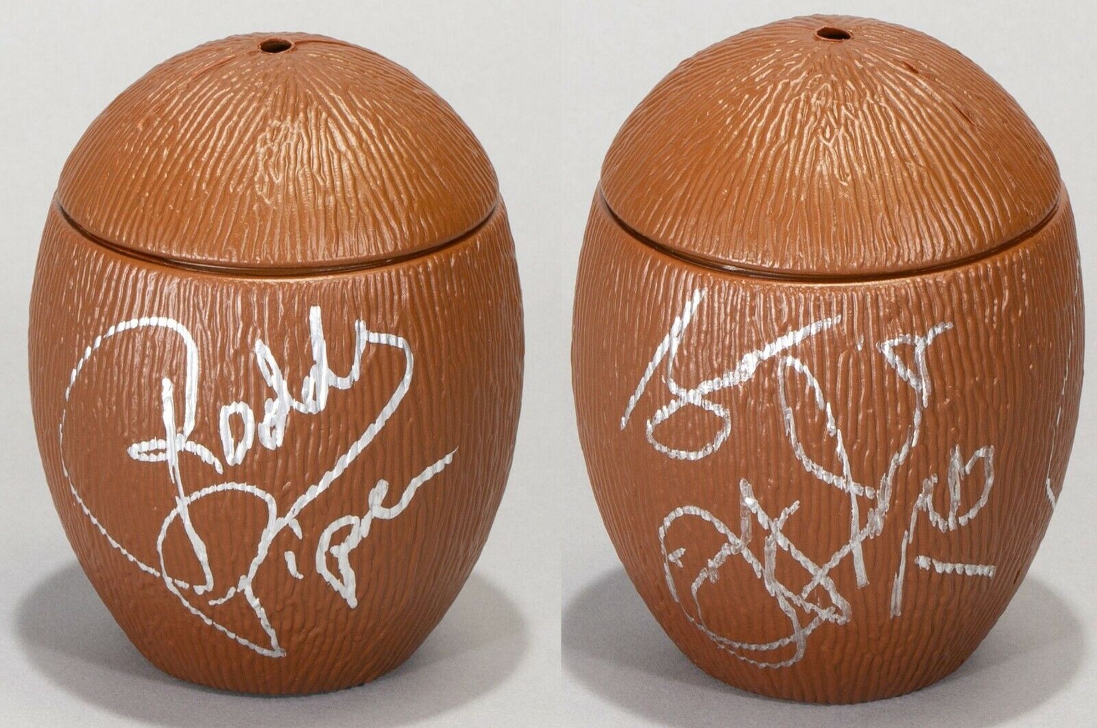 Superfly Jimmy Snuka Rowdy Roddy Piper Signed Coconut PSA/DNA COA WWE Autograph