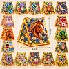 DIY Wooden Diamond Painting Pearl Tent House with Lights, Holiday Tabletop Art Craft Kit with String Lights, Christmas Home Decor Gift