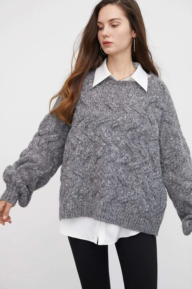 Maeve Charcoal Chunky Sweater QueenFunky