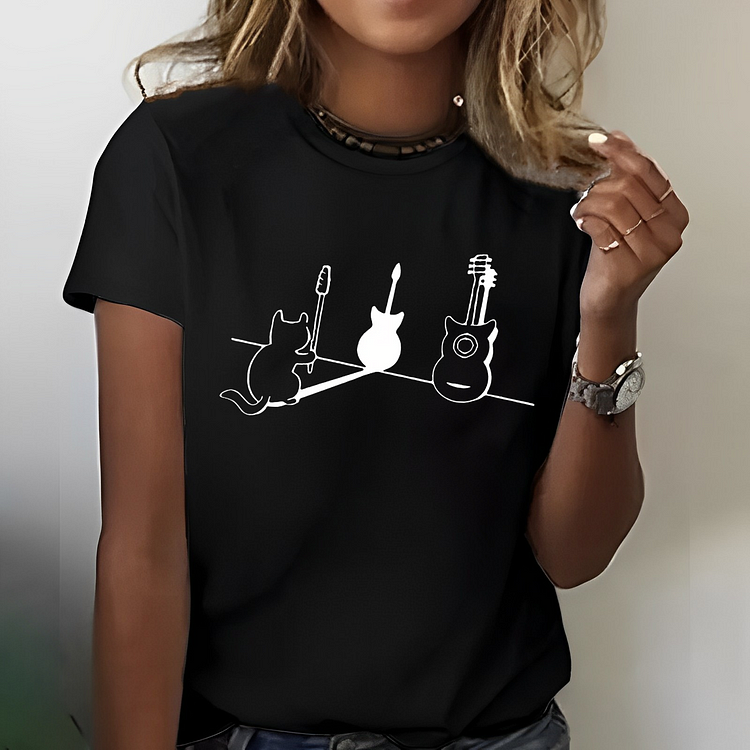 Cat Shadow Like A Guitar T-shirt