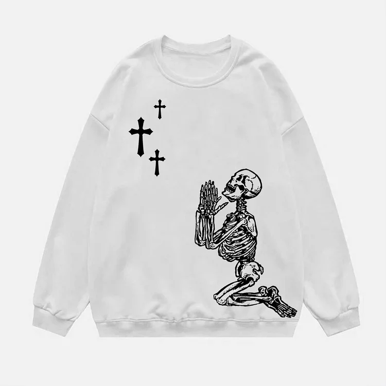 God Is Always With Me Graphic Crew Neck Sweatshirt