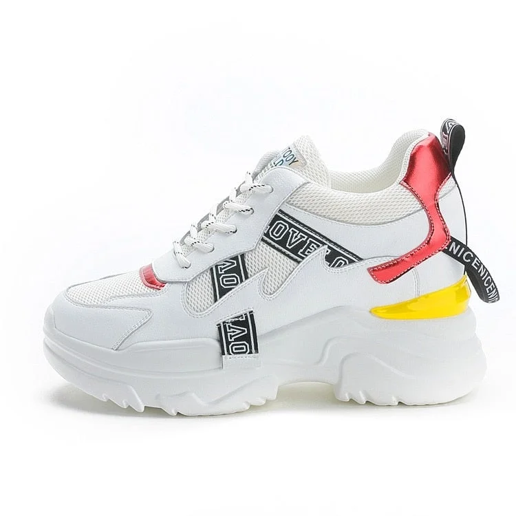 Women's Sneakers Tennis Female Casual Shoe Platform Sports Shoes 2020 Women Running Shoes Summer White Leather Chunky Vulcanized