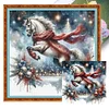 Leaping White Horse-11CT Stamped Cross Stitch 40*40cm/15.75*15.75in tapestrymarket