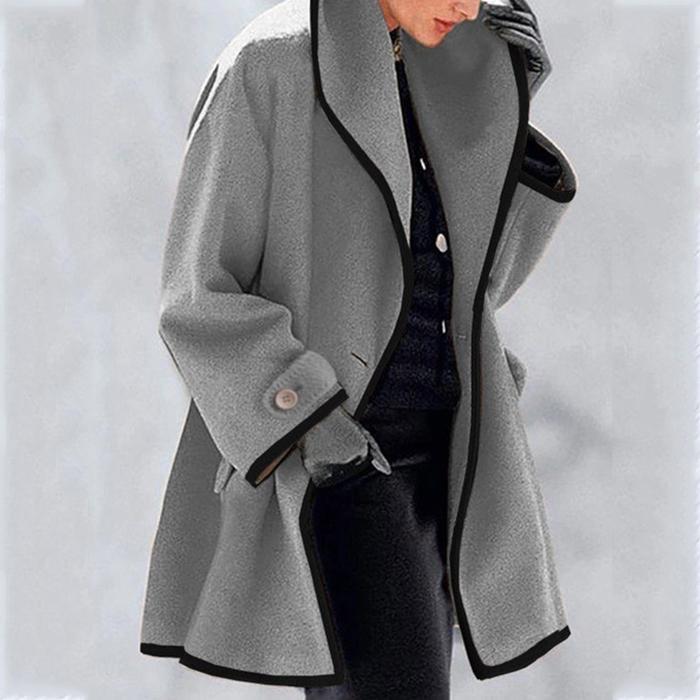 Fashion Round Neck Loose Hooded Woolen Coat wearshes