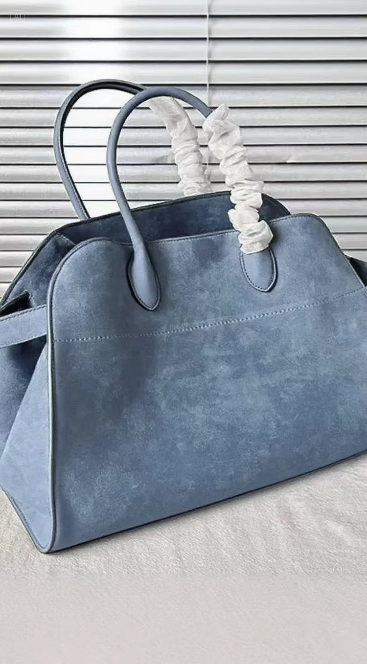Fashion Grayish blue Large Capacity Suede Tote Handbag