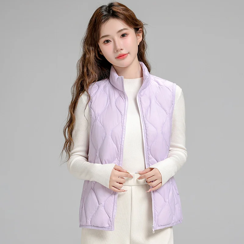 Toloer Autumn And Winter New Down Jacket Vest Female Short Stand Collar Casual Gourd Pressure Line Light Sleeveless Coat Coat-Outfit Ideas